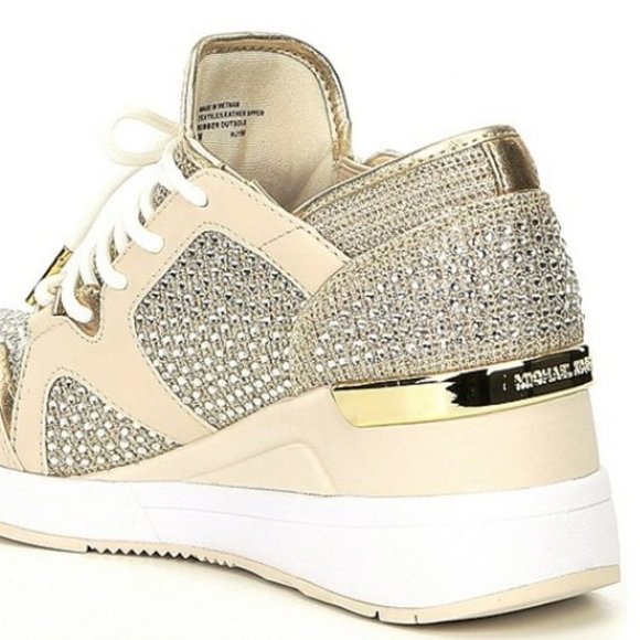 Michael Kors LIV Glitter and Rhinestone Trainers S - Picture 4 of 5